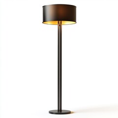 Contemporary dual-USB floor lamp isolated on white background 