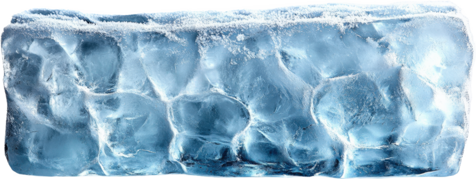Closeup of a Frozen Ice Cube