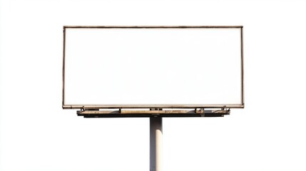 A blank billboard with a white background standing tall and ready for advertisement placement today
