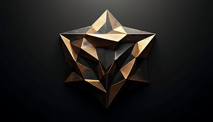 Geometric Abstract Design with Sharp Angular Lines and Bold Colors, Futuristic Digital Art with Dynamic Shapes