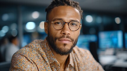 Focused professional in a modern workplace