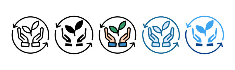 Sustainability Model Icon Set Multiple Style Collection