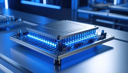 Electronic Component with Blue Light