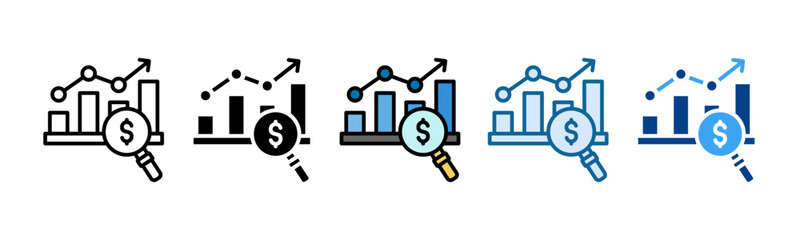Market Analysis Icon Set Multiple Style Collection