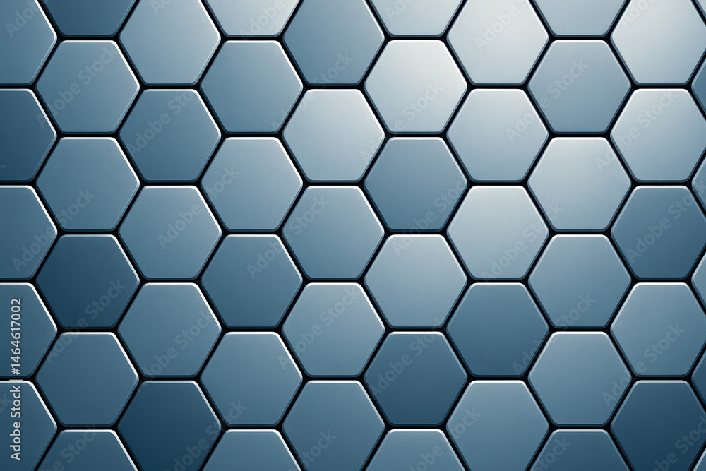 Poster this features a tessellated pattern smooth metallic hexagons that enhance the texture and symmetry i