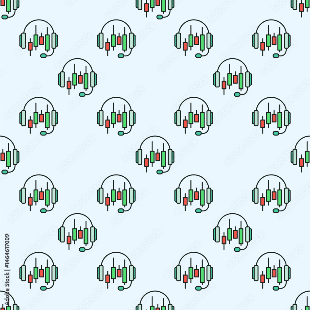 Poster ai trading bot support or chatbot vector colored seamless pattern