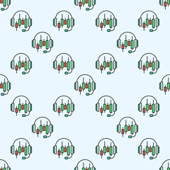 AI Trading Bot Support or Chatbot vector colored seamless pattern