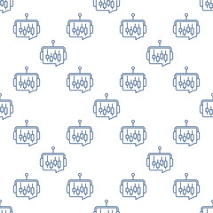 AI Trading Bot with Candlestick Chart vector thin line seamless pattern