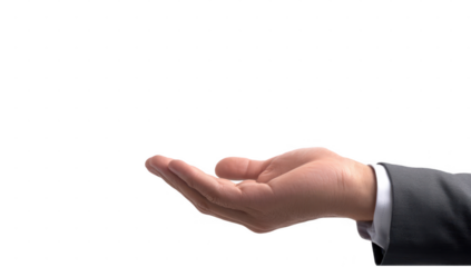 Empty hand png mockup in 3d without background for promote or decoration.