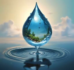 Illustration of eco friendly water drop.