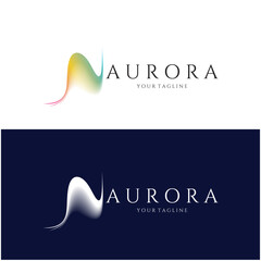 aurora logo design icon illustration vector template