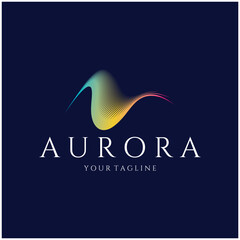 aurora logo design icon illustration vector template