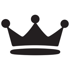 Set of Three Vector Black Silhouettes of Crowns Isolated on White Background

