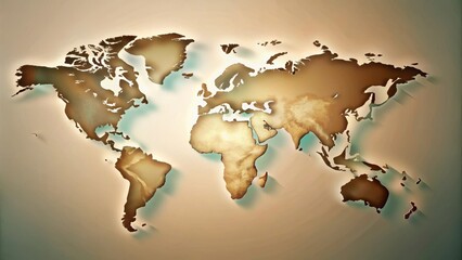 Beautiful world map with a subtle light shade background , Travel, Geographic map