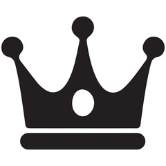 Set of Three Vector Black Silhouettes of Crowns Isolated on White Background


