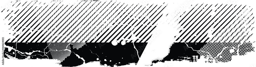 Aufkleber Grunge textured banner with rough edges. Speckled texture. Overlay grunge texture . Simply place texture over any object to create grunge effect . Banner with scratched surface for your design. 