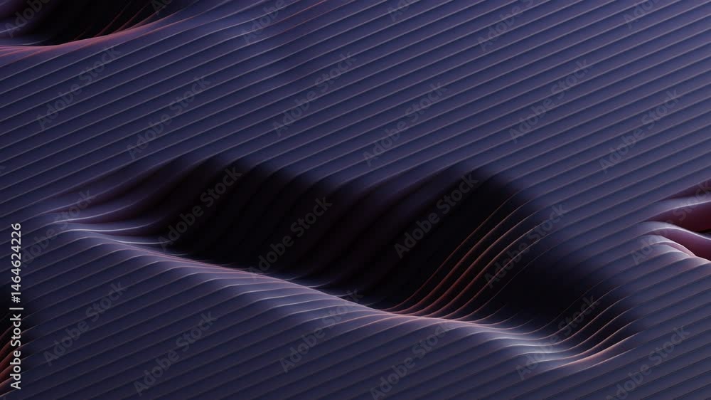 Poster elegant 3d render wave loop with dark purple abstract animation