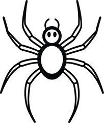 Simple Black Spider Line Art Minimal Halloween Design