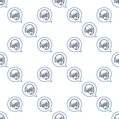 Automated Crypto Trading vector seamless pattern in outline style