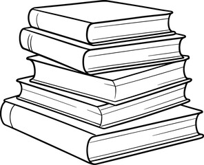 Books vector black silhouette print design