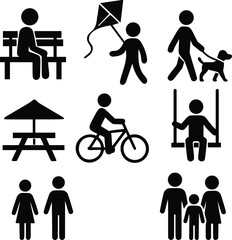 Family and Outdoor Leisure Silhouettes