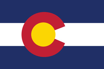 Colorado State Flag. Colorado American State Flag Official Color and Proportion.
