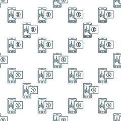 Automated Trading on Smartphone vector linear seamless pattern