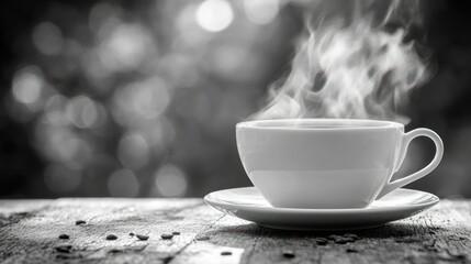 Fototapeta premium Steaming hot coffee cup