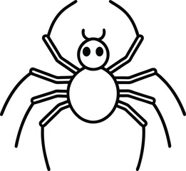 Simple Black Line Art Spider Illustration for Halloween