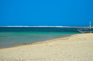 Beach, sea and sky at a sunny day