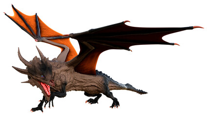 Fototapeta premium 3D Rendering Fairy Tale Dragon on White