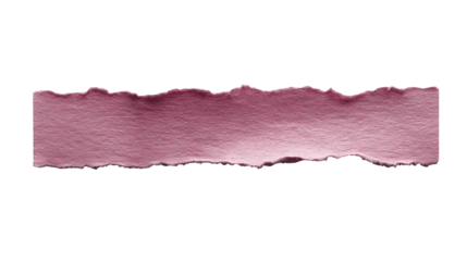 piece of torn burgundy paper with jagged edge isolated on white background