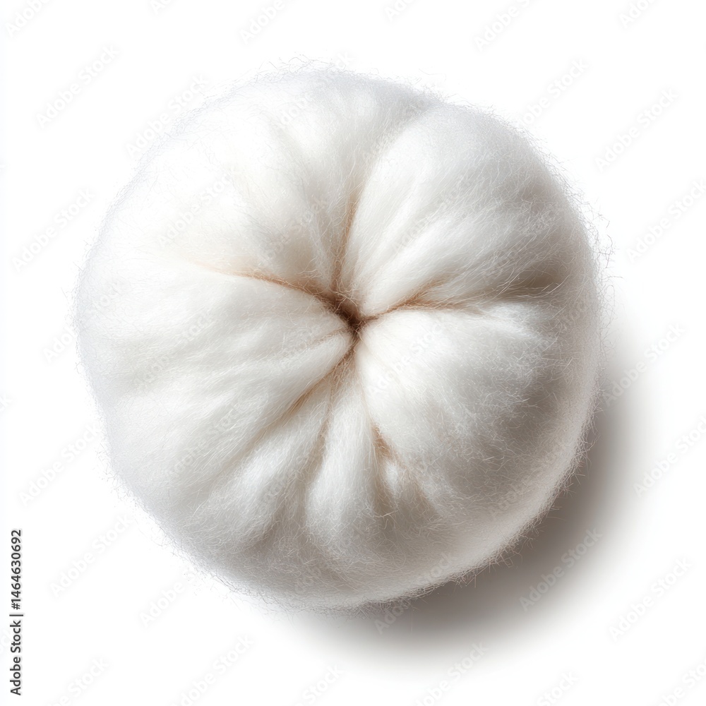 Aufkleber soft white fiber ball on light background ideal for textile and craft projects displaying unique tex
