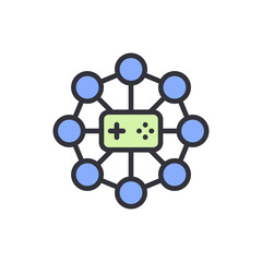 Connected gaming network, representing social interaction within digital entertainment