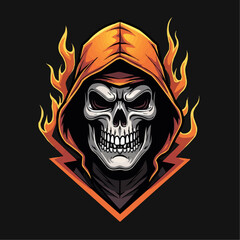 Skull Hero Mascot Logo &ndash; Esports, Gaming, and Fantasy Character Illustration