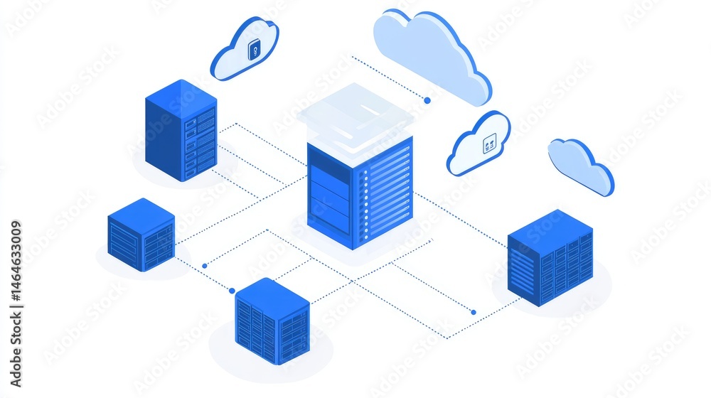 Poster conceptual diagram of a virtual private network connecting multiple secure endpoints
