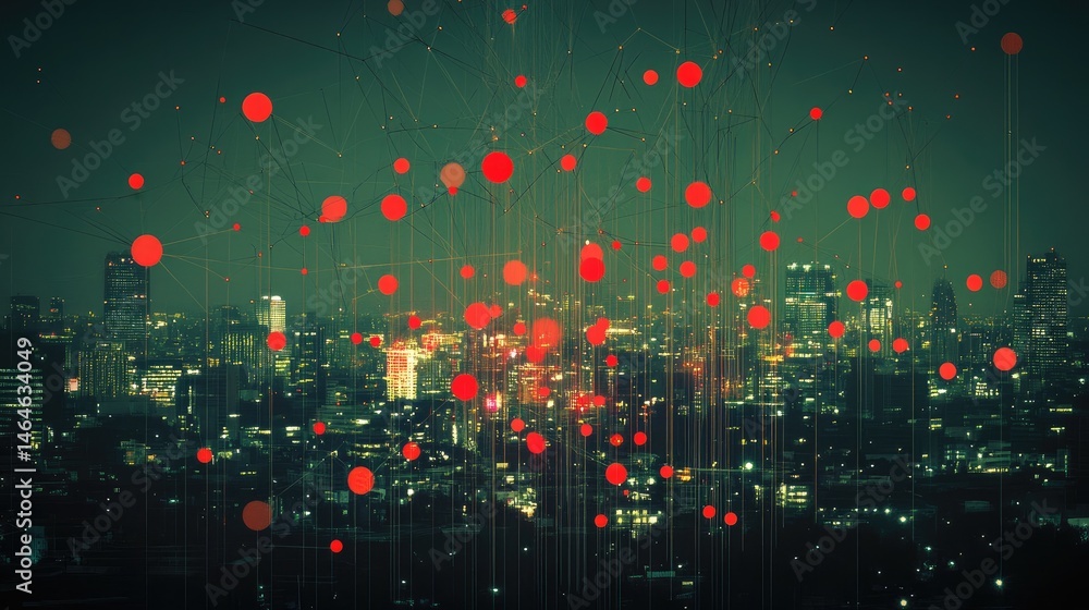 Poster data visualization showing ai sentiment analysis on social media content
