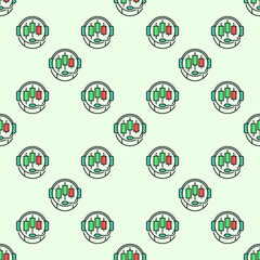 Cryptocurrency Trading Bot vector Crypto Automation Tools colored seamless pattern