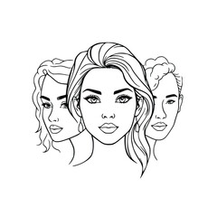women face line art illustration
