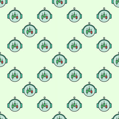 Cryptocurrency Trading Bot vector round colored seamless pattern