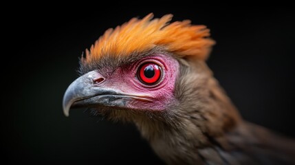 A striking close-up of a vividly colored bird with distinct features, showcasing sharp details and the extraordinary beauty of wildlife in its natural habitat.