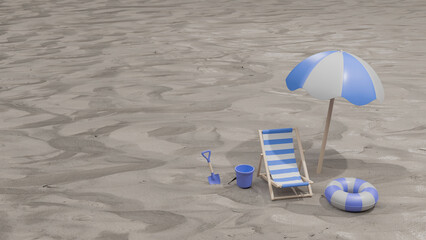 Summer props on the beach