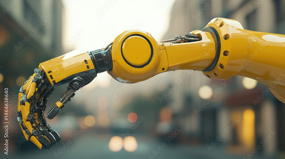Poster industrial robot arm with ai-based real-time adjustment system and visual feedback
