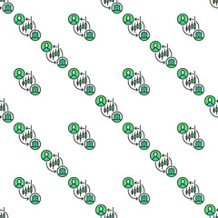 Stock and Cryptocurrency Trading Bot vector Automation Tools colored seamless pattern
