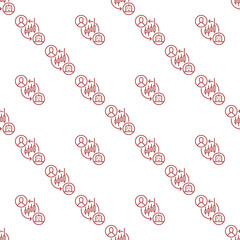 Stock and Crypto Trading Bot and Man vector Automation Tools outline seamless pattern