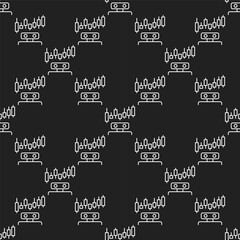 Trading Bot vector Automation Tools outline simple seamless pattern