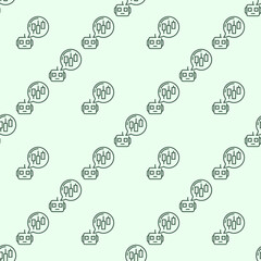 Trading Robot with Speech Bubble vector automation tools outline seamless pattern
