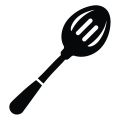 A slotted spoon silhouette shows a simple kitchen utensil for cooking and draining