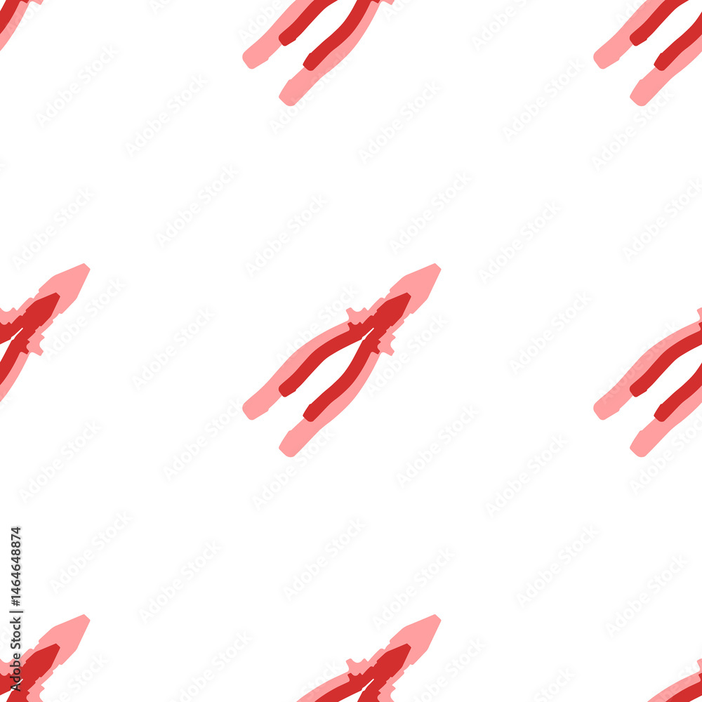 Aufkleber seamless pattern of large isolated red pliers symbols. the elements are evenly spaced. illustration 
