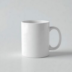 white coffee mug, simple, minimalist, clean design,